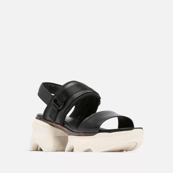 Sorel KINETIC Impact Slingback Heel Women's Sandal in Black/Chalk - Picture 7 of 11